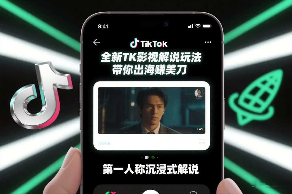 TikTok第一人称影视解说教学，全新TK影视解说玩法，带你出海賺美刀-知识创作