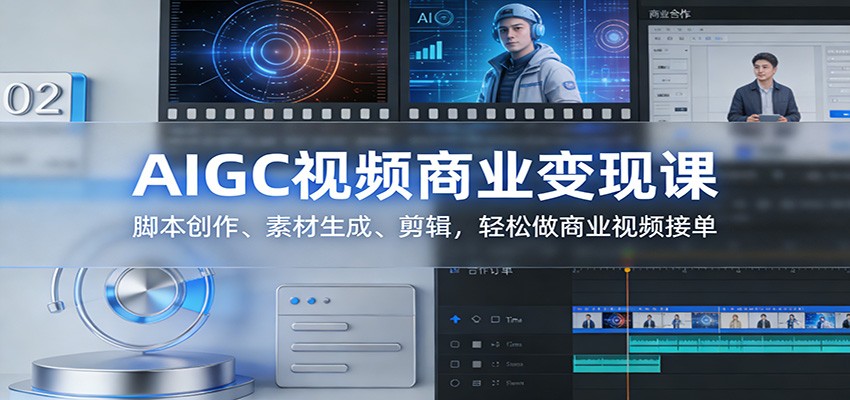 AIGC视频商业变现课：脚本创作、素材生成、剪辑，轻松做商业视频接单-知识创作