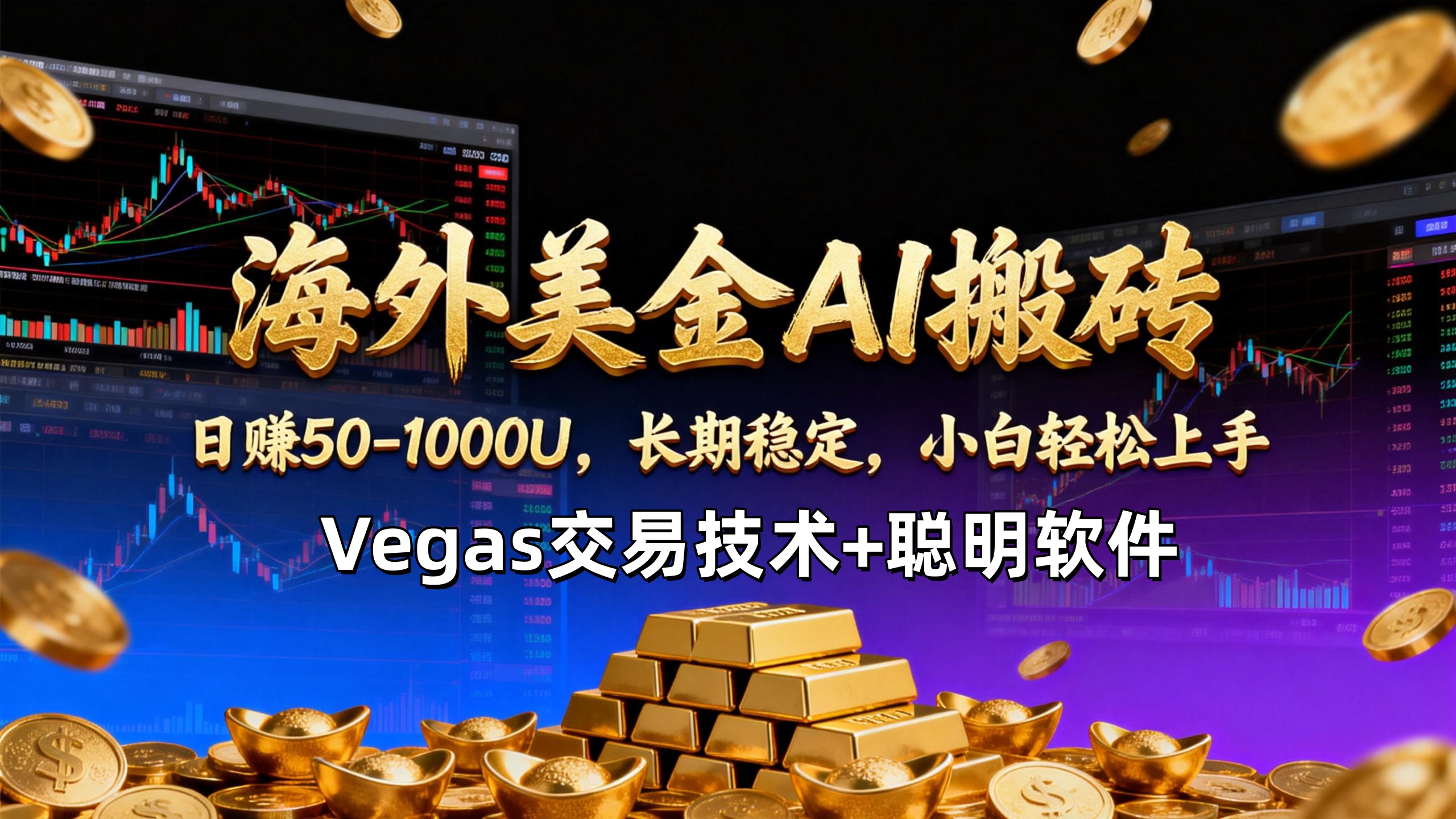 【海外美金AI搬砖】Vegas交易技术+聪明软件，日赚50-1000U，长期稳定，小白轻松上手。-知识创作