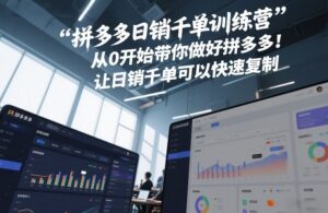 拼多多日销千单训练营，从0开始带你做好拼多多，让日销千单可以快速复制(更新26年1月)-知识创作