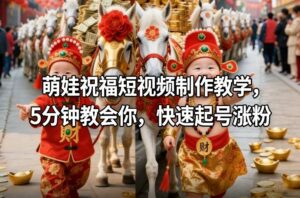 萌娃祝福短视频制作教学，5分钟教会你，快速起号涨粉-知识创作