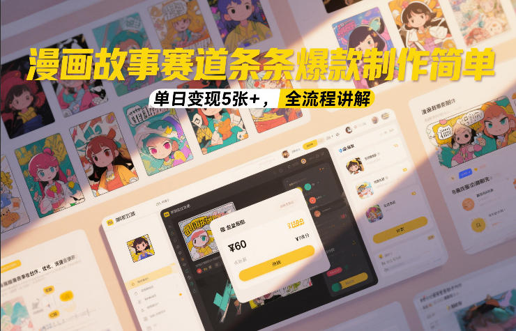 漫画故事赛道条条爆款制作简单，单日变现5张+，全流程讲解-知识创作