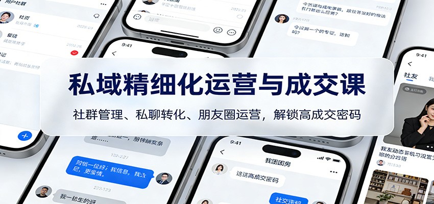 私域精细化运营与成交课：社群管理、私聊转化、朋友圈运营，解锁高成交密码-知识创作