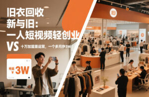 旧衣回收“新”与“旧”：一人短视频轻创业，VS十万加盟重运营，一个多月挣3W【揭秘】-知识创作
