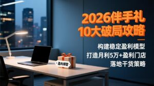 2026伴手礼10大破局攻略：构建稳定盈利模型，打造月利5万+盈利门店，落地干货策略-知识创作