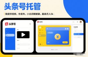 头条号AI托管，我提供视频，你发布，小白闭眼躺賺，最高月入5k+【揭秘】-知识创作