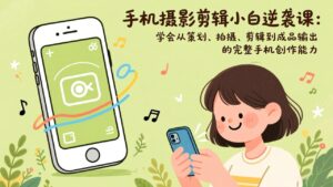手机摄影剪辑小白逆袭课：学会从策划、拍摄、剪辑到成品输出的完整手机创作能力-知识创作