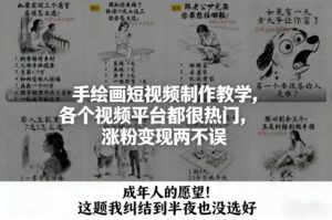 手绘画短视频制作教学，各个视频平台都很热门，涨粉变现两不误-知识创作