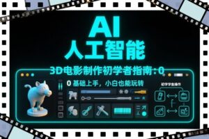 AI人工智能3D电影制作初学者指南：0基础上手，小白也能玩转-知识创作