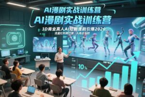 AI漫剧实战训练营，3D商业真人AI短剧漫剧引爆2026，流量红利期已至，入场正当时-知识创作