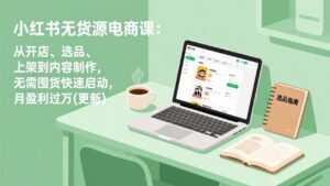 小红书无货源电商课：从开店、选品、上架到内容制作，无需囤货快速启动，月盈利过万(更新-知识创作
