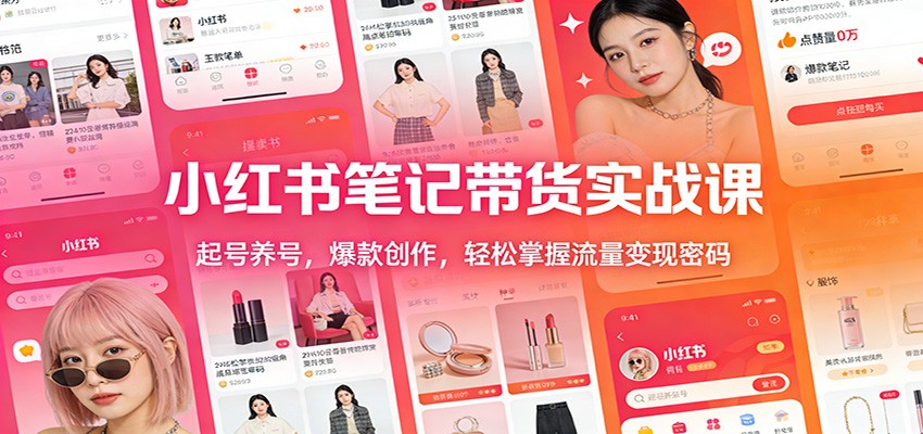 小红书笔记带货实战课：起号养号，爆款创作，轻松掌握流量变现密码-知识创作