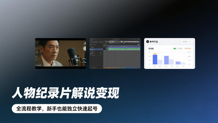 人物纪录片解说变现，全流程教学，新手也能独立快速起号-知识创作