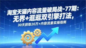 淘宝天猫内容流量破局战-77期：无界+逛逛双引擎打法，30天获取20万+内容流量实操指南-知识创作