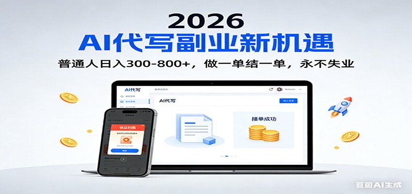 2026 副业首选！AI 代写日入 300-800，普通人0门槛，做一单结一单！-知识创作