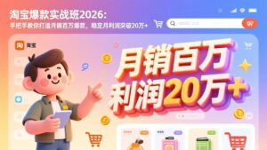 淘宝爆款实战班2026：手把手教你打造月销百万爆款，稳定月利润突破20万+-知识创作