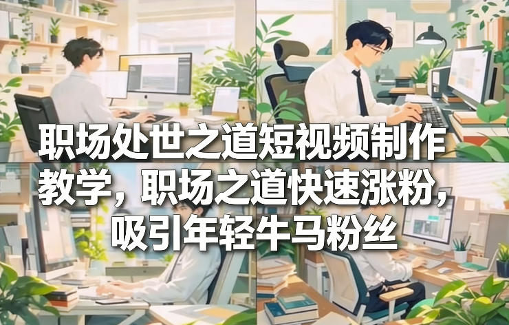职场处世之道短视频制作教学，职场之道快速涨粉，吸引年轻牛马粉丝-知识创作