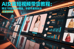 AI女装短视频带货教程：博主7天狂賺2W佣金，手把手复刻玩法，可直接照搬-知识创作