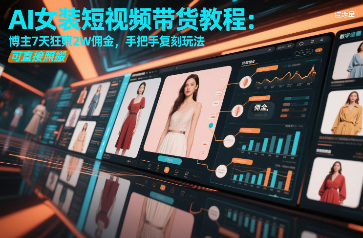 AI女装短视频带货教程：博主7天狂賺2W佣金，手把手复刻玩法，可直接照搬-知识创作