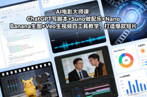 AI电影大师课：ChatGPT写脚本+Suno做配乐+Nano Banana生图+Veo生视频，打造爆款短片-知识创作