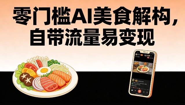零门槛AI美食解构，自带流量易变现-知识创作