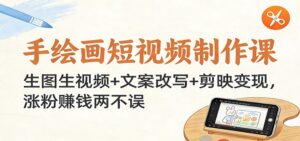 手绘画短视频制作课：生图生视频+文案改写+剪映变现，涨粉赚钱两不误-知识创作