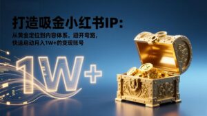 打造吸金小红书IP：从黄金定位到内容体系，避开弯路，快速启动月入1W+的变现账号-知识创作