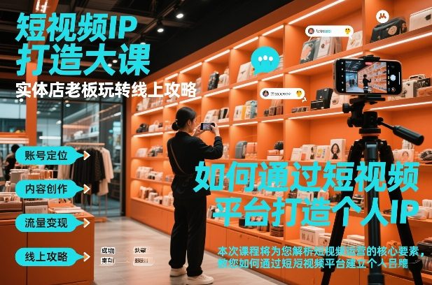 短视频ip打造大课，实体店老板玩转线上攻略-知识创作
