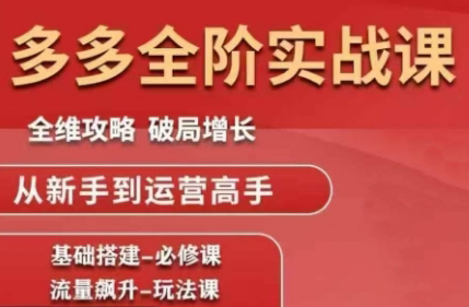 大炮·拼多多全阶实战课程(更新2026)-知识创作