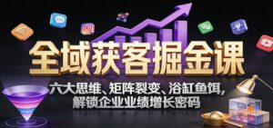 全域获客掘金课：六大思维、矩阵裂变、浴缸鱼饵，解锁企业业绩增长密码-知识创作