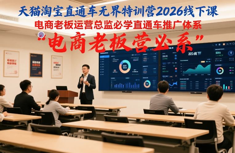 天猫淘宝直通车无界特训营2026线下课，电商老板运营总监必学直通车推广体系-知识创作