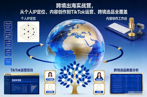 跨境出海实战营，从个人IP定位、内容创作到TikTok运营、跨境选品全覆盖-知识创作