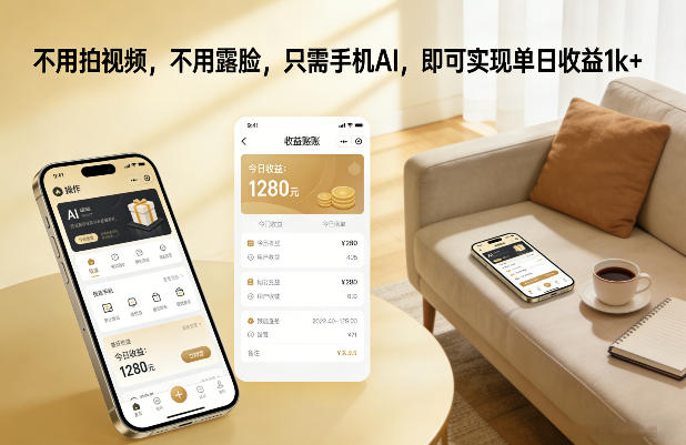 不用拍视频，不用露脸，只需手机AI，即可实现单日收益1k+【揭秘】-知识创作