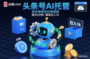 头条号AI托管，我存视频到你草稿箱，每天5分钟，最高日入1k【揭秘】-知识创作
