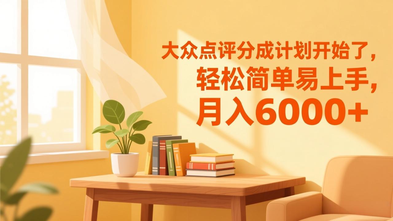 大众点评分成计划开始了，轻松简单易上手，月入6000+-知识创作