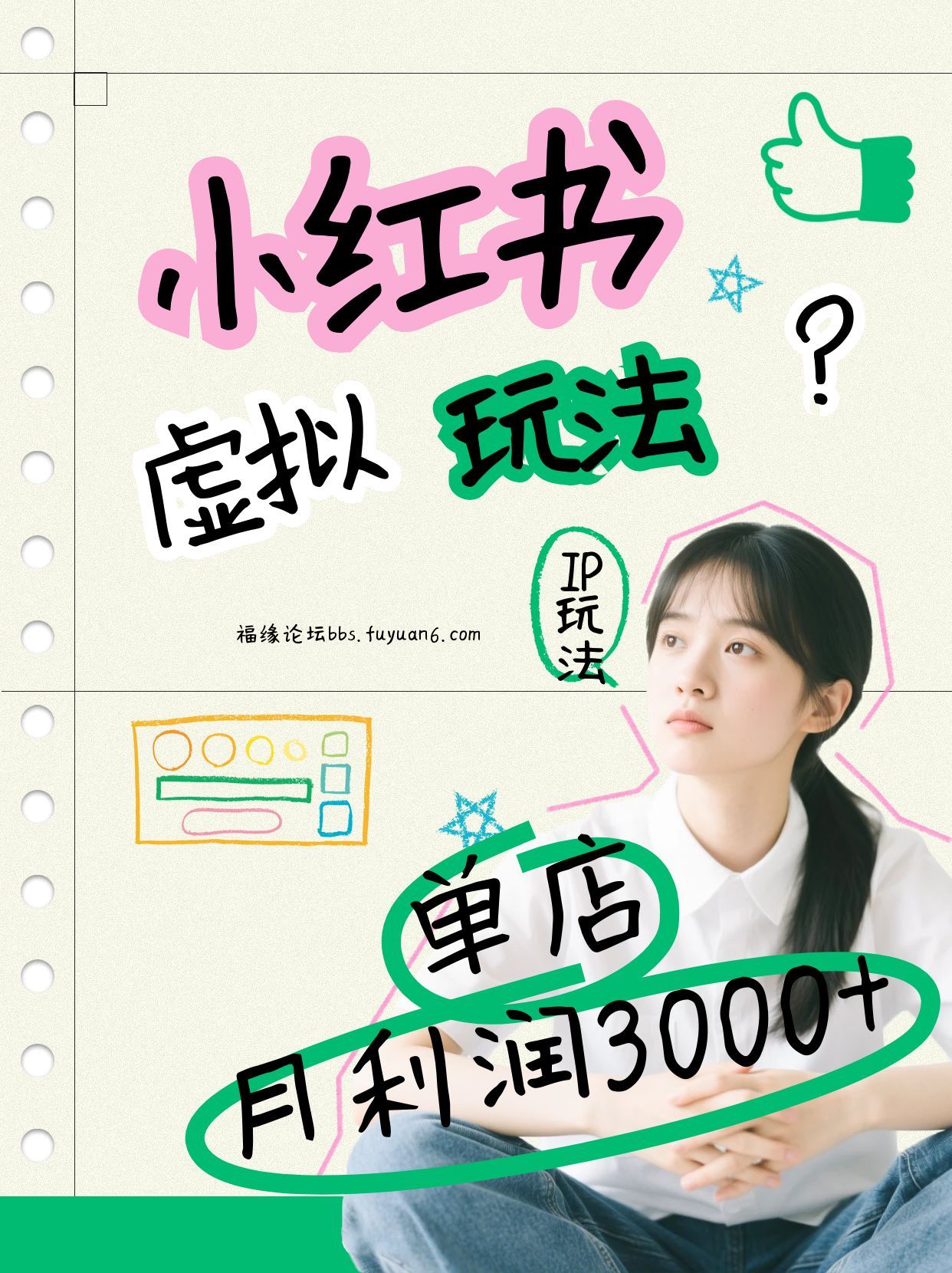小红书虚拟玩法(铺货流和单品玩法)，单店月利润3000+，IP打法+原创商品(0违规)-知识创作