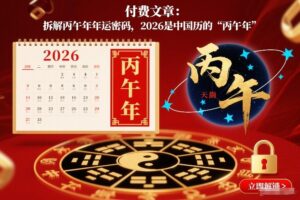 付费文章：拆解丙午年年运密码，2026是中国历的“丙午年”-知识创作