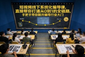 短视频线下系统化编导课，直接帮你打通从0到1的全链路，手把手带你敲开编导行业大门-知识创作