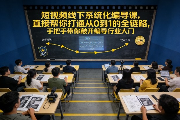 短视频线下系统化编导课，直接帮你打通从0到1的全链路，手把手带你敲开编导行业大门-知识创作
