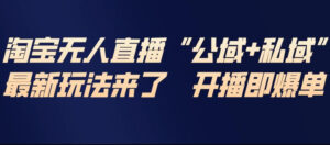 淘宝无人直播完整教程，公试+私域，最新玩法来了，开播即爆单-知识创作