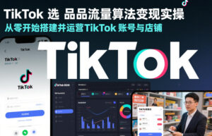 TikTok选品流量算法变现实操，从零开始搭建并运营TikTok账号与店铺-知识创作