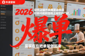 2026餐饮店铺外卖商家必修课，帮你彻底搞懂线上运营的门道，实实在在把单量做起来-知识创作