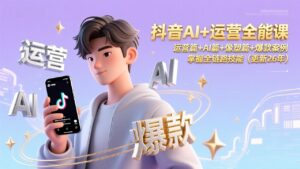 抖音AI+运营全能课，运营篇+AI篇+像塑篇+爆款案例，掌握全链路技能(更新26年-知识创作