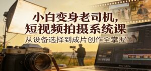 小白变身老司机，短视频拍摄系统课，从设备选择到成片创作全掌握-知识创作