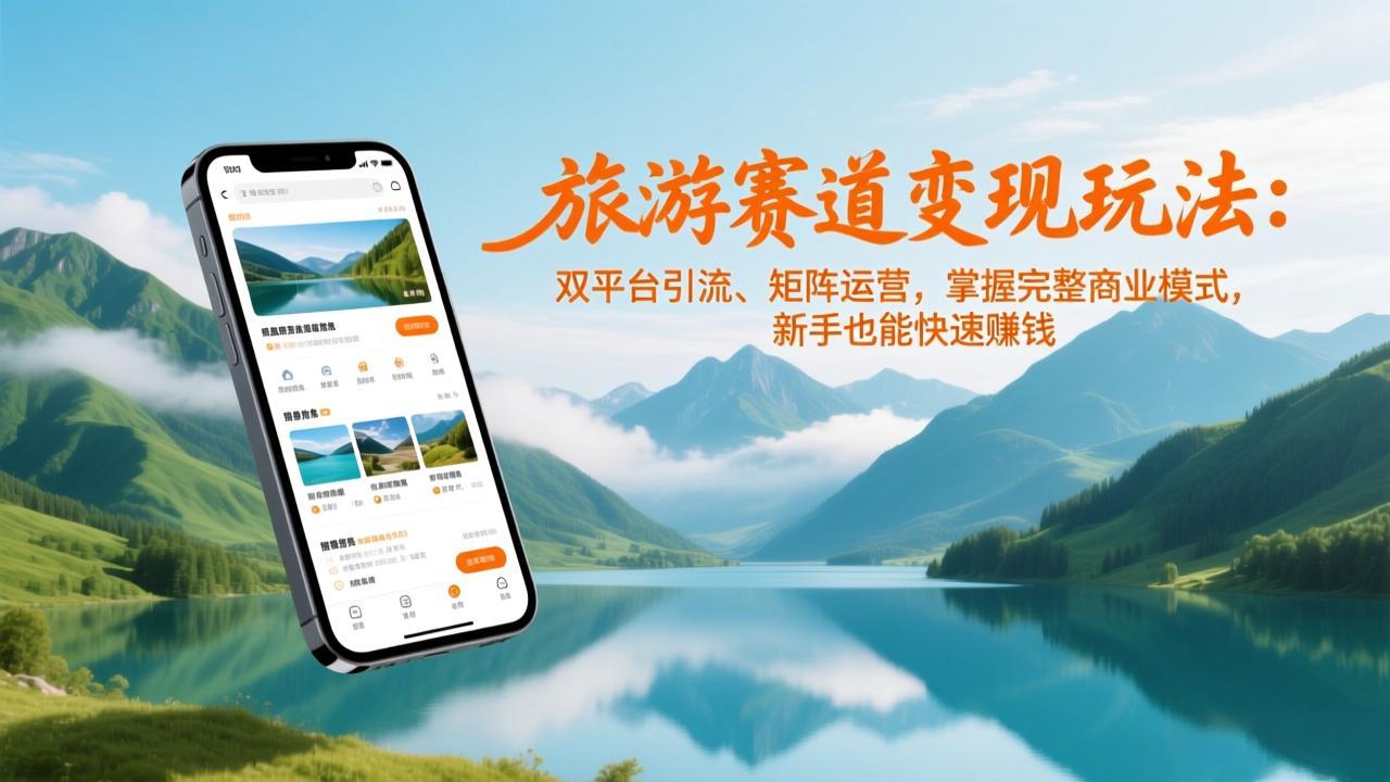 旅游赛道变现玩法：双平台引流、矩阵运营，掌握完整商业模式，新手也能快速赚钱-知识创作