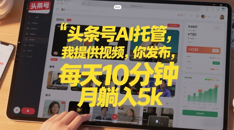 头条号AI托管，我提供视频，你发布，每天10分钟，月躺入5k+【揭秘】-知识创作