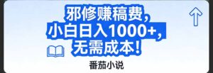 番茄小说赚稿费邪修玩法无需成本，日入1000+，超级简单！-知识创作