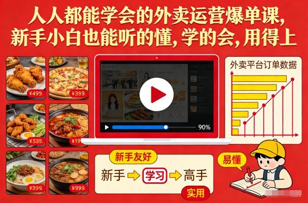 人人都能学会的外卖运营爆单课，新手小白也能听的懂，学的会，用得上-知识创作