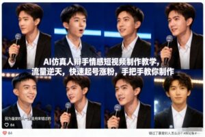 AI仿真人辩手情感短视频制作教学，流量逆天，快速起号涨粉，手把手教你制作-知识创作