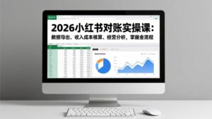 2026小红书对账实操课：数据导出、收入成本核算、经营分析，掌握全流程-知识创作